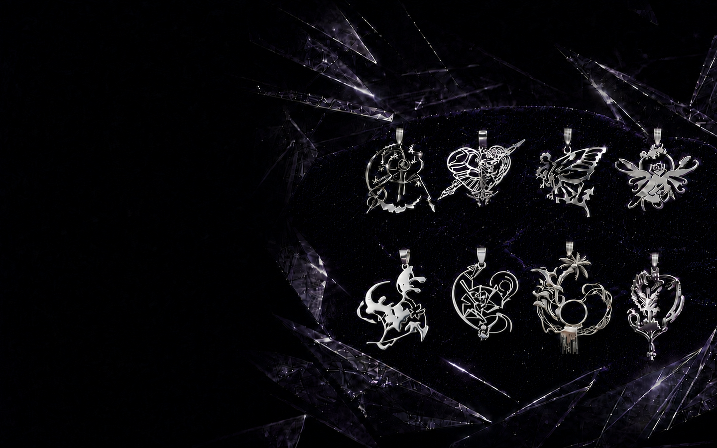 First Edition collection with all eight pendants revealed